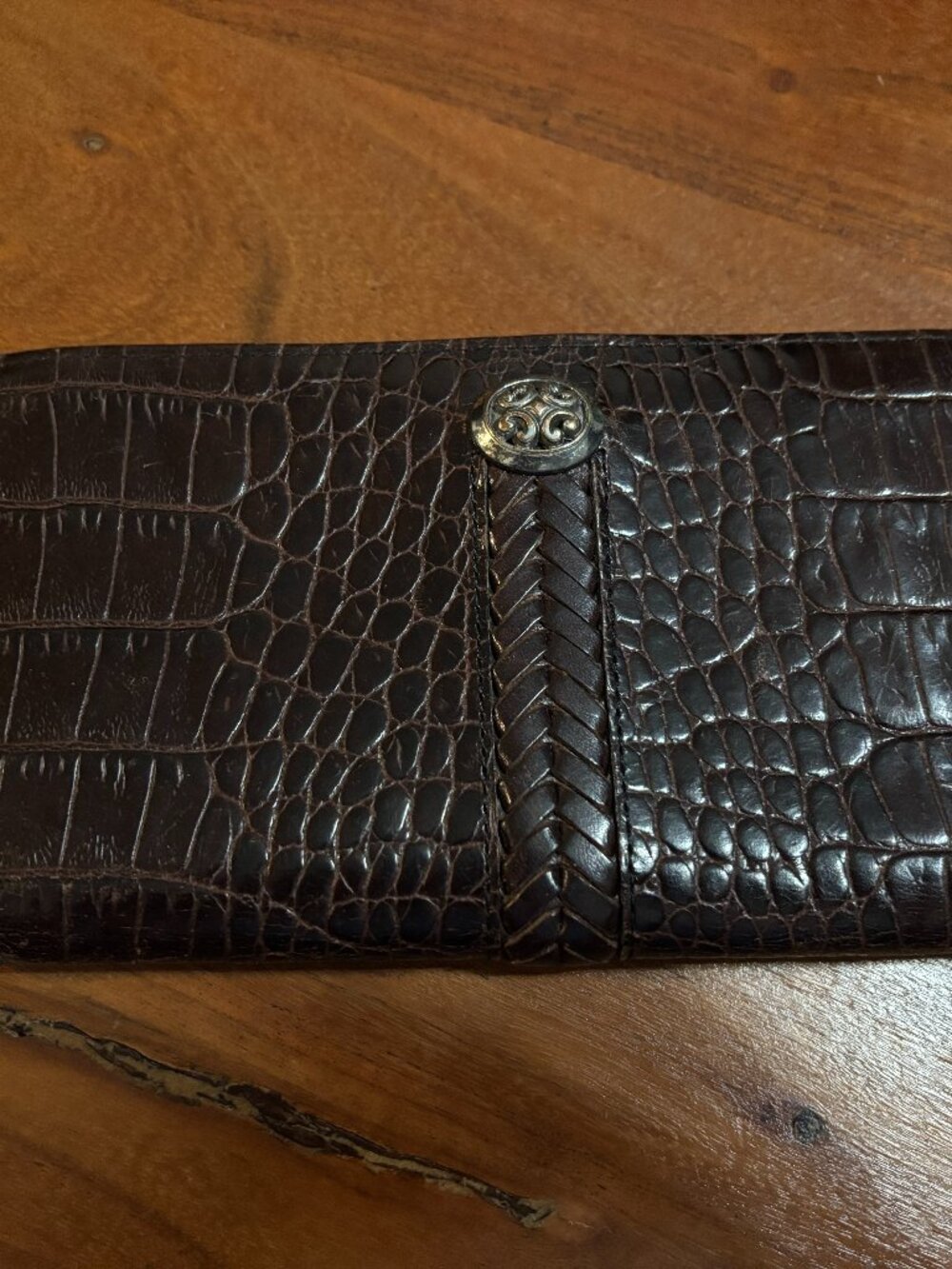 Brighton Women's Silver and Brown Wallet